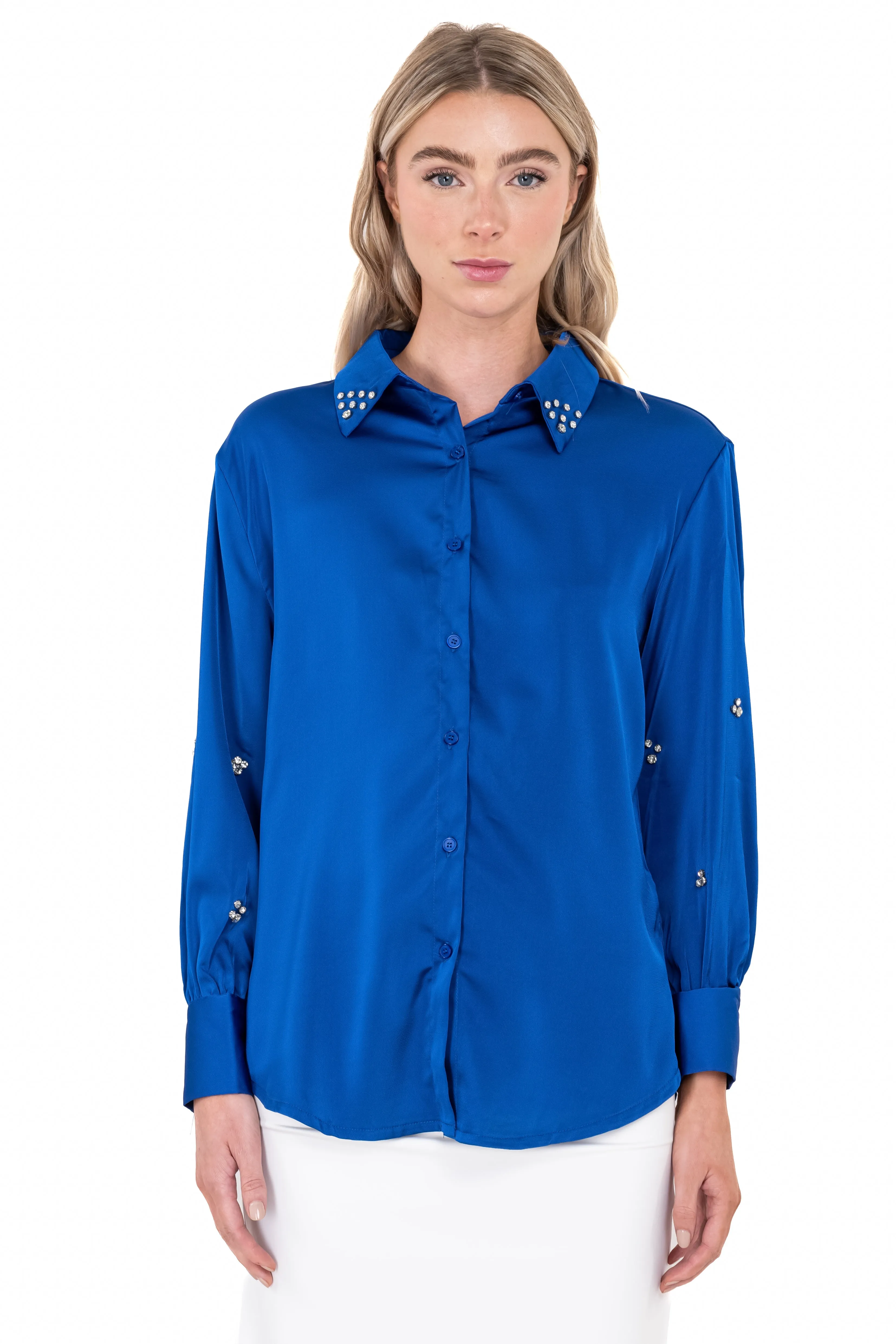 Camisa satín mangas brillos sold by Shasa product image thumbnail 2