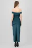 Vestido maxi satin sin hombros con abertura sold by Shasa