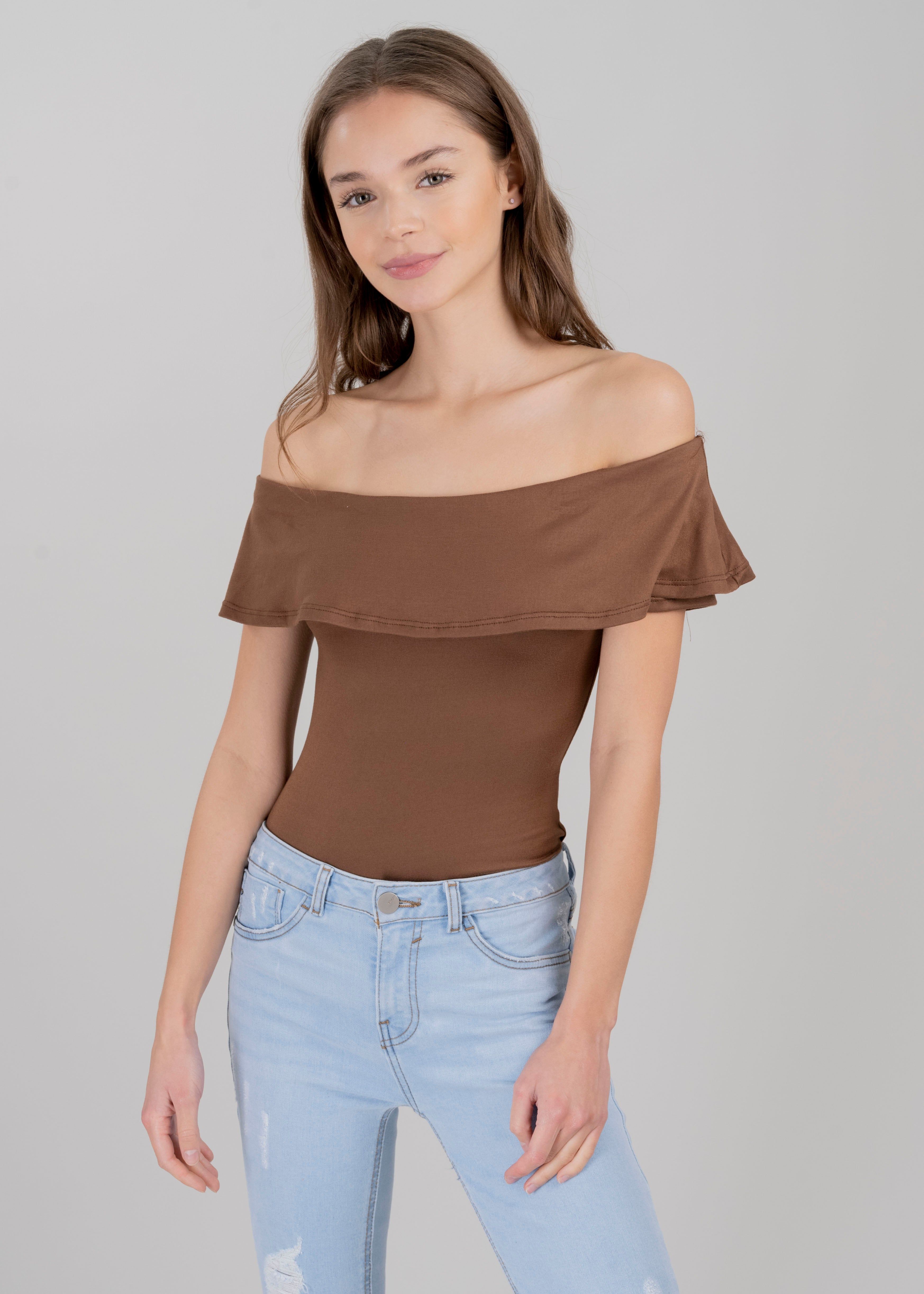 Bodysuit olanes hombro descubierto sold by Shasa