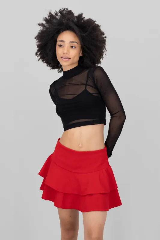 Top mesh manga larga cuello alto sold by Shasa