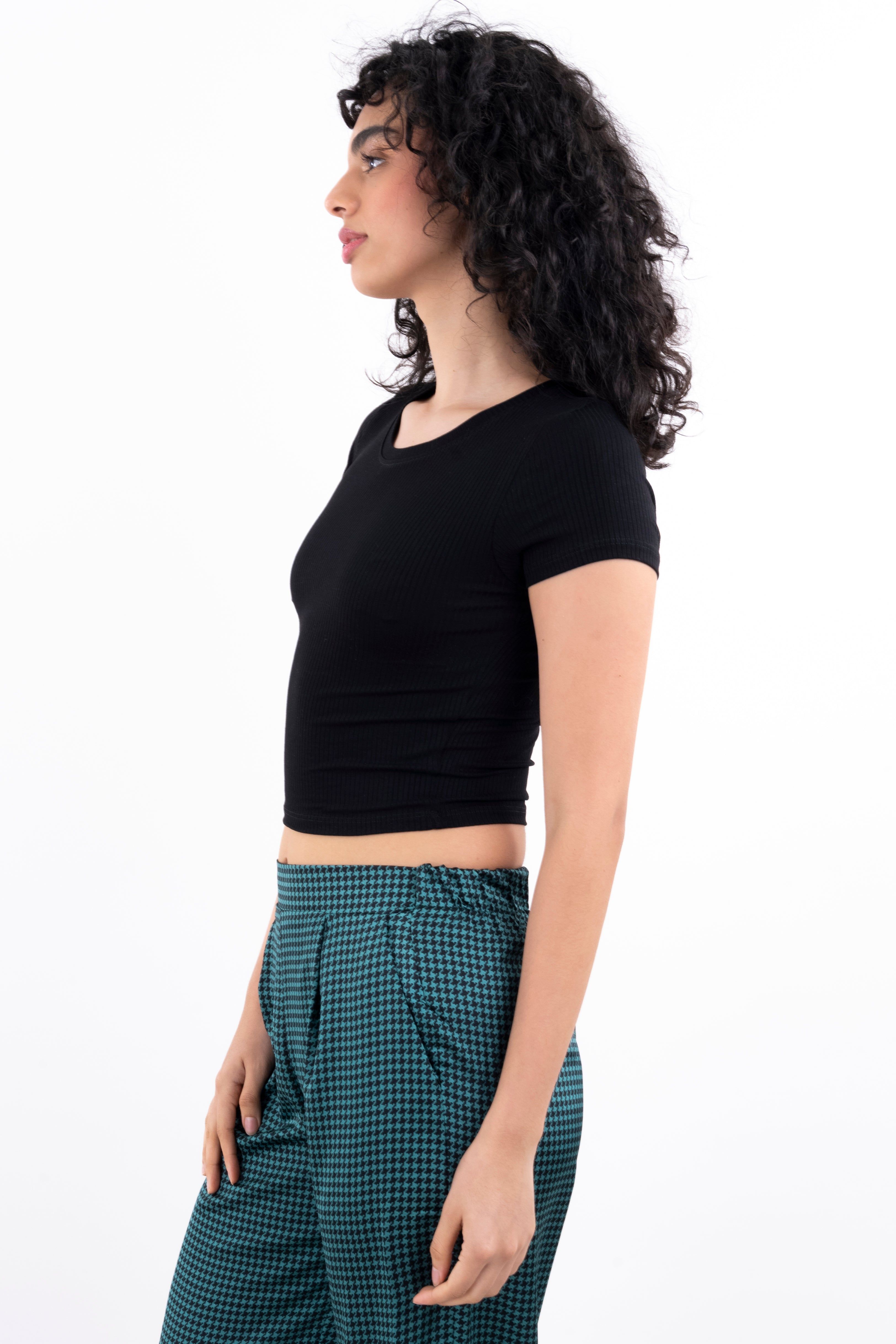 Top acanalado liso manga corta sold by Shasa product image thumbnail 3