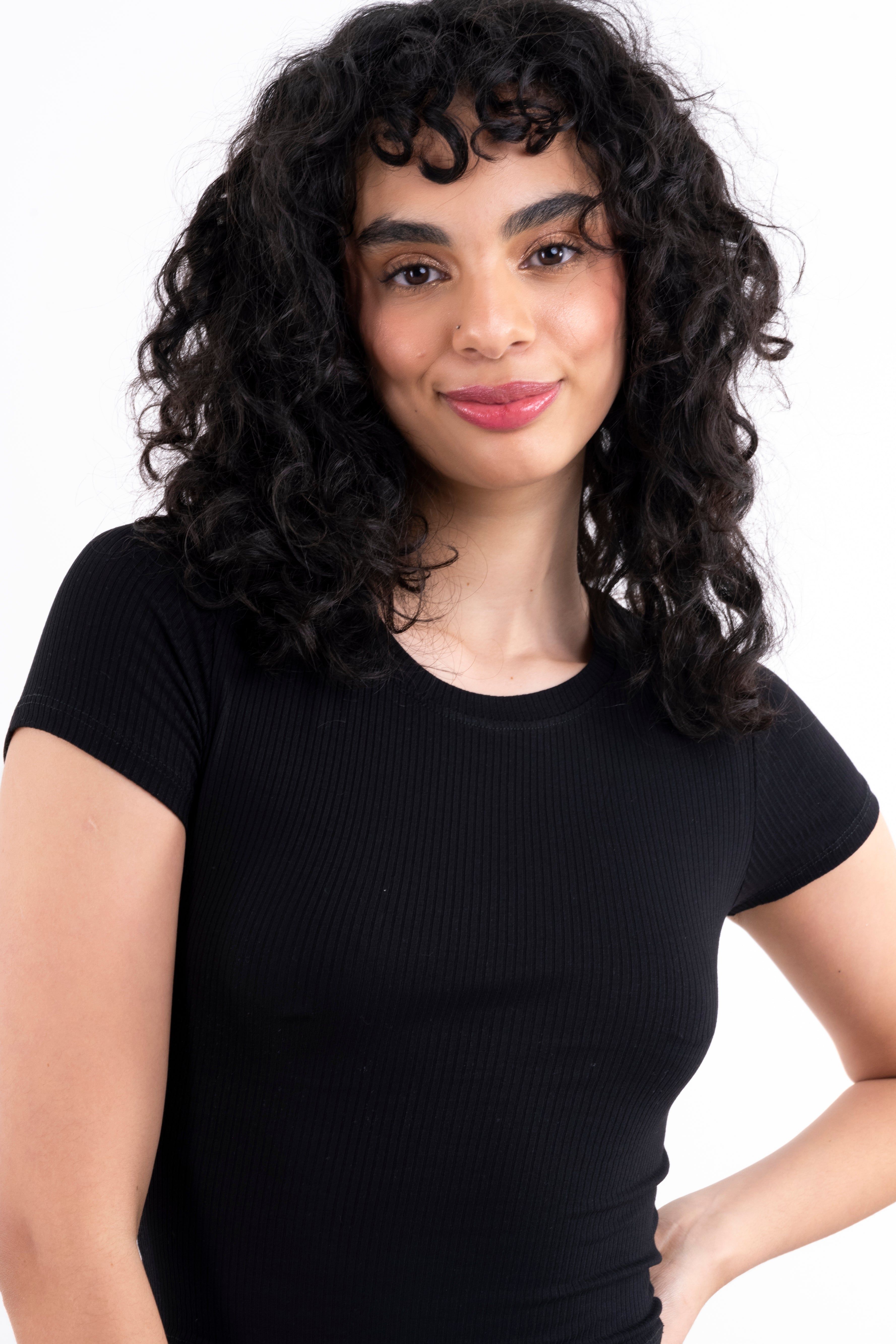 Top acanalado liso manga corta sold by Shasa