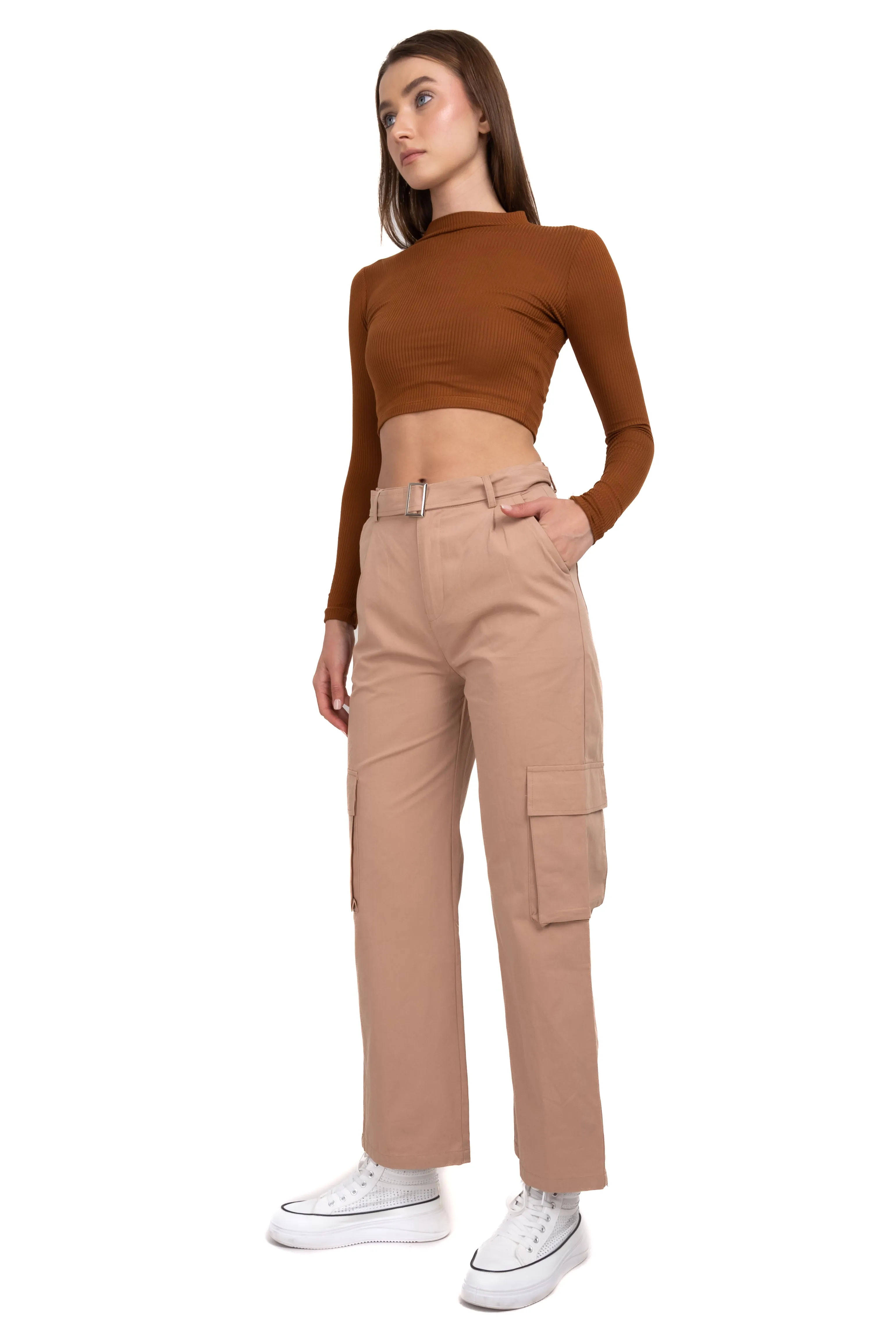 Pantalón cargo monocolor cinturón sold by Shasa product image thumbnail 2