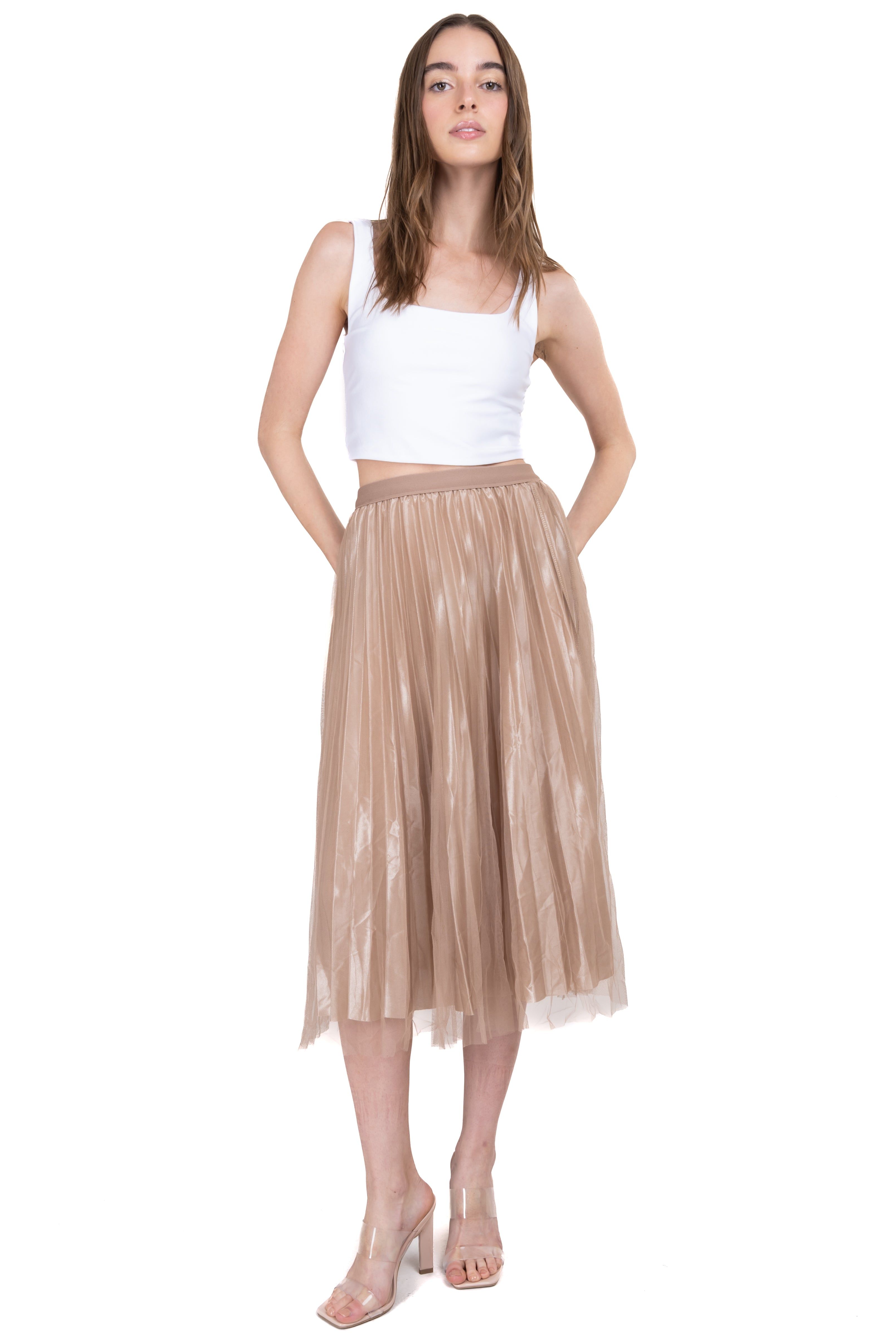 Falda Midi Mesh Tableada sold by Shasa product image thumbnail 2