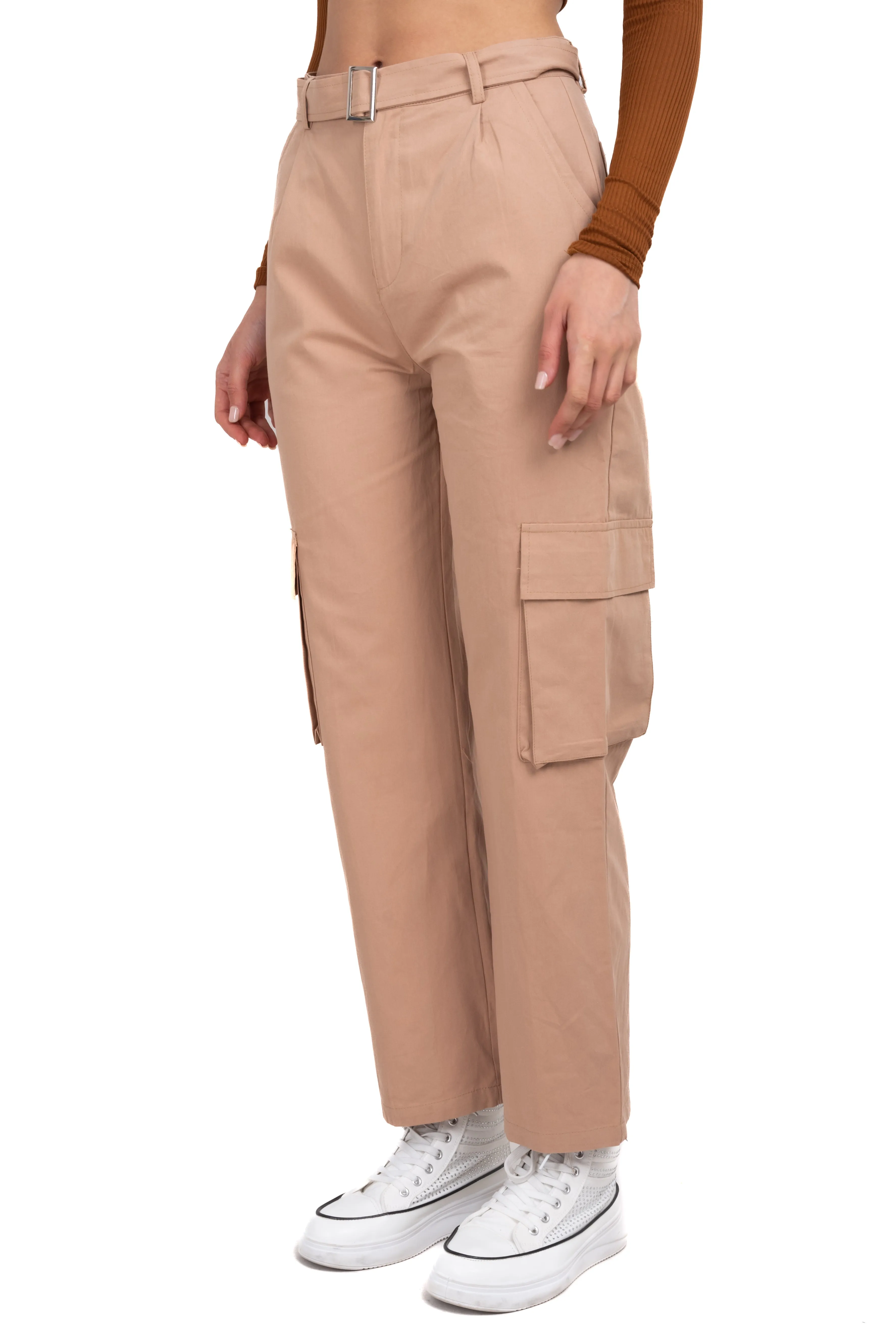 Pantalón cargo monocolor cinturón sold by Shasa product image thumbnail 3