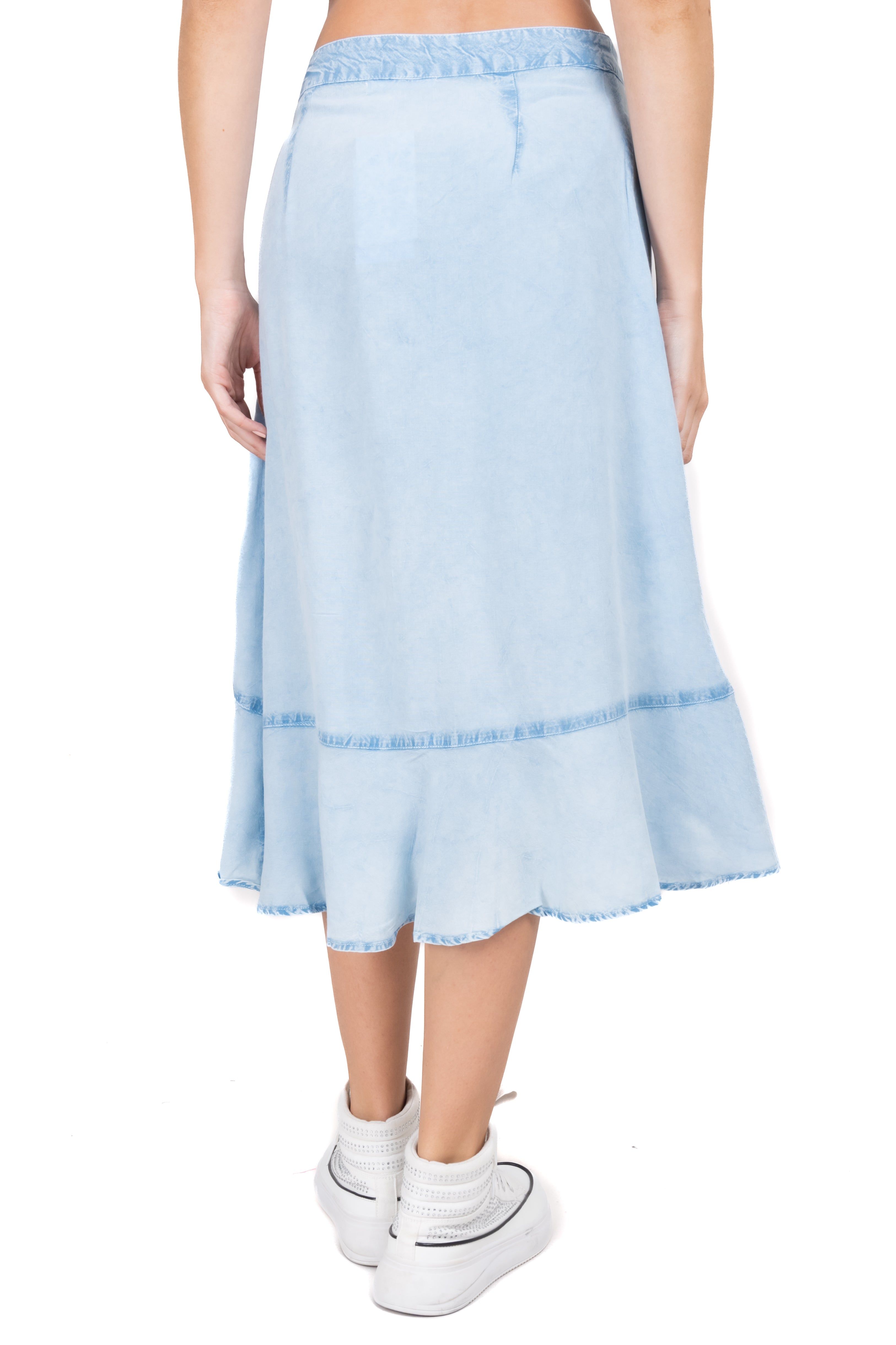 Falda midi wrap denim sold by Shasa product image thumbnail 4