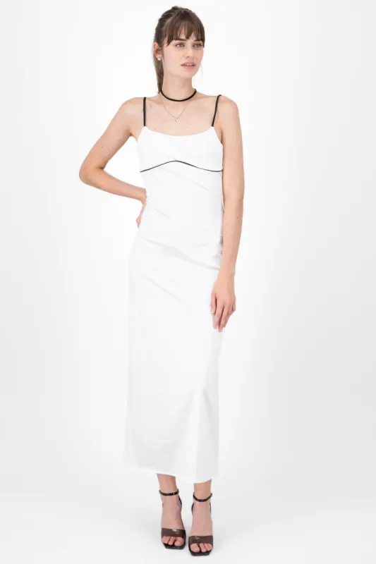 Vestido maxi con contraste sold by Shasa