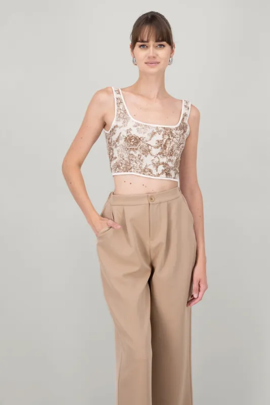 Blusa corset estampado con varilla sold by Shasa