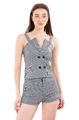 Top chaleco sastre cuadros sold by Shasa