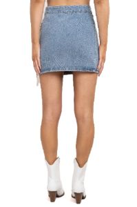Falda mini denim brillos sold by Shasa