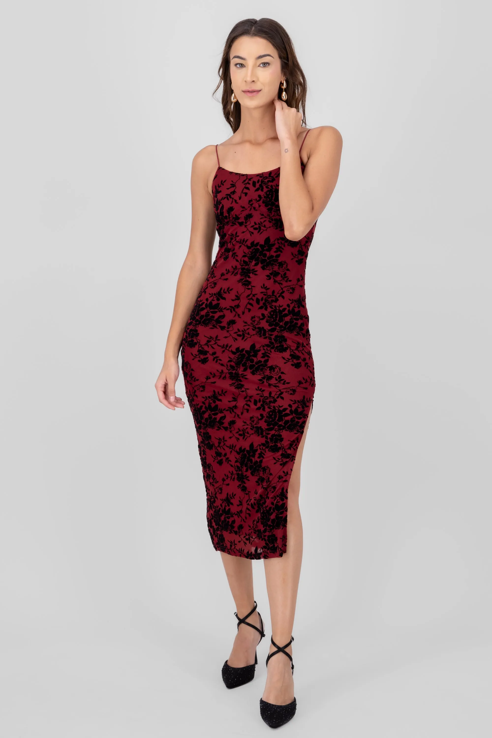 Vestido Midi Mesh Flock Flores sold by Shasa