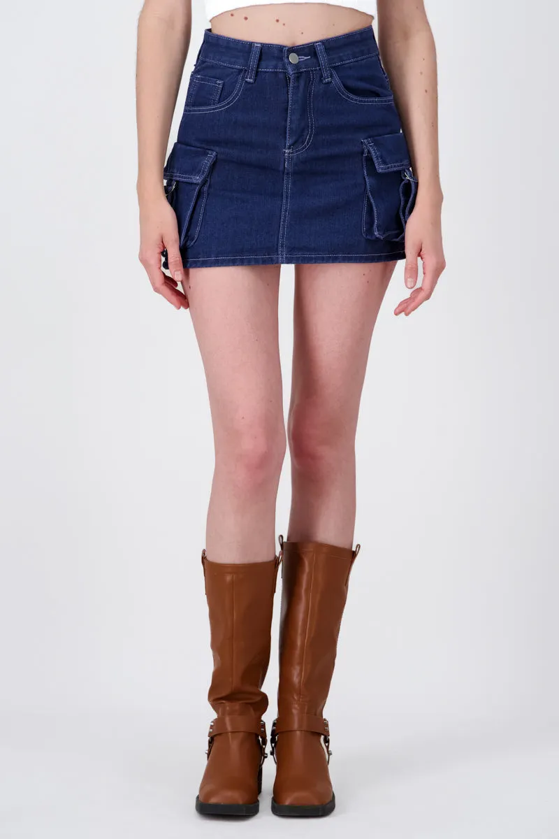 Falda mini denim cargo sold by Shasa product image thumbnail 2