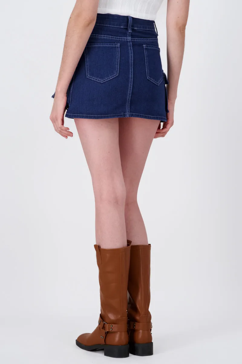 Falda mini denim cargo sold by Shasa product image thumbnail 4