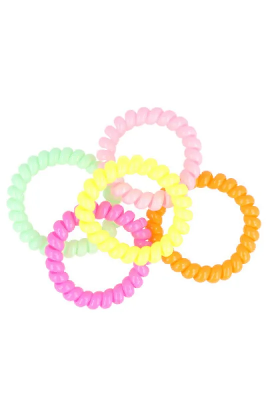 Set 5 piezas ligas teléfono multicolor sold by Shasa