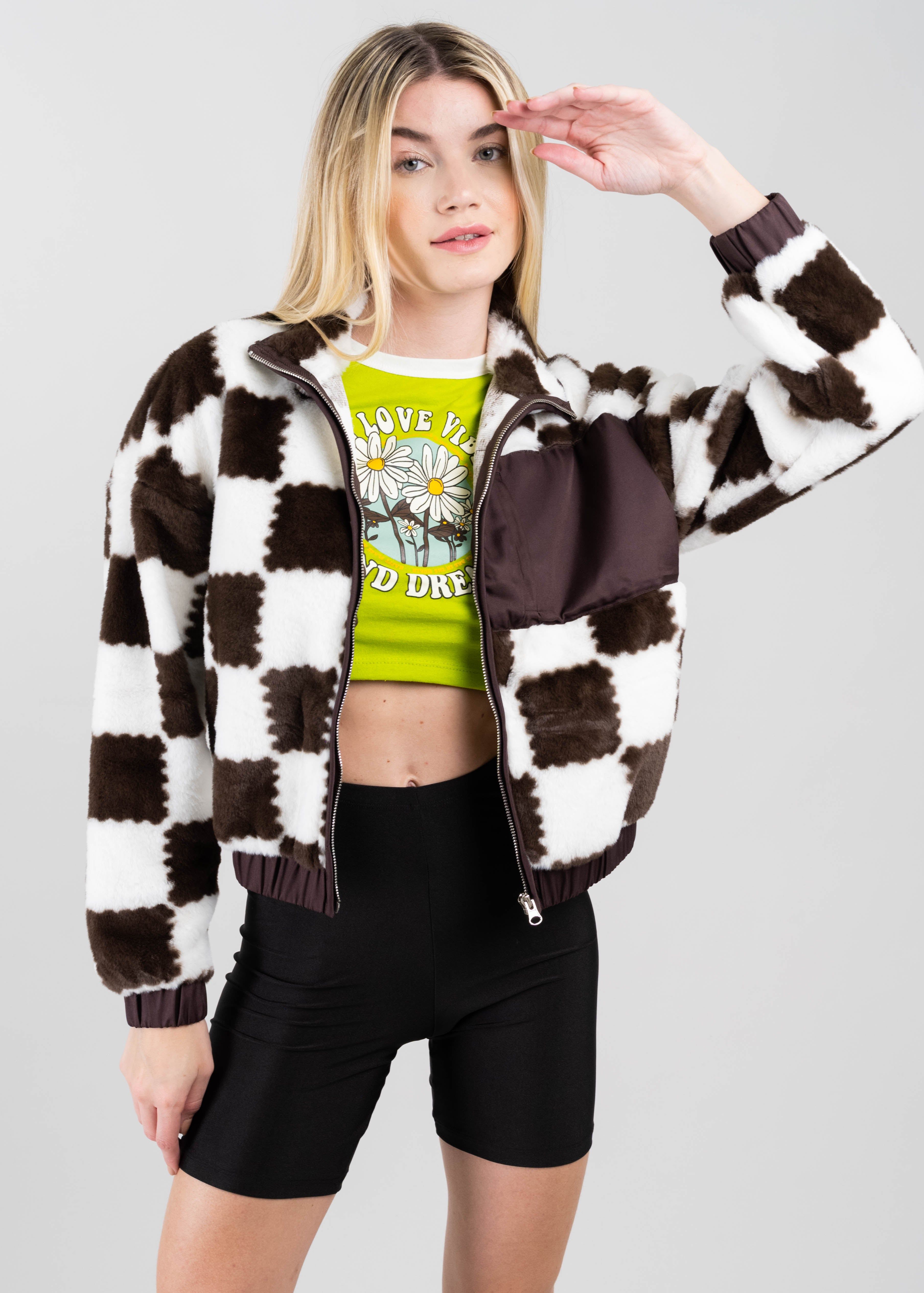 Chamarra Peluche Cuadros Ondulados sold by Shasa