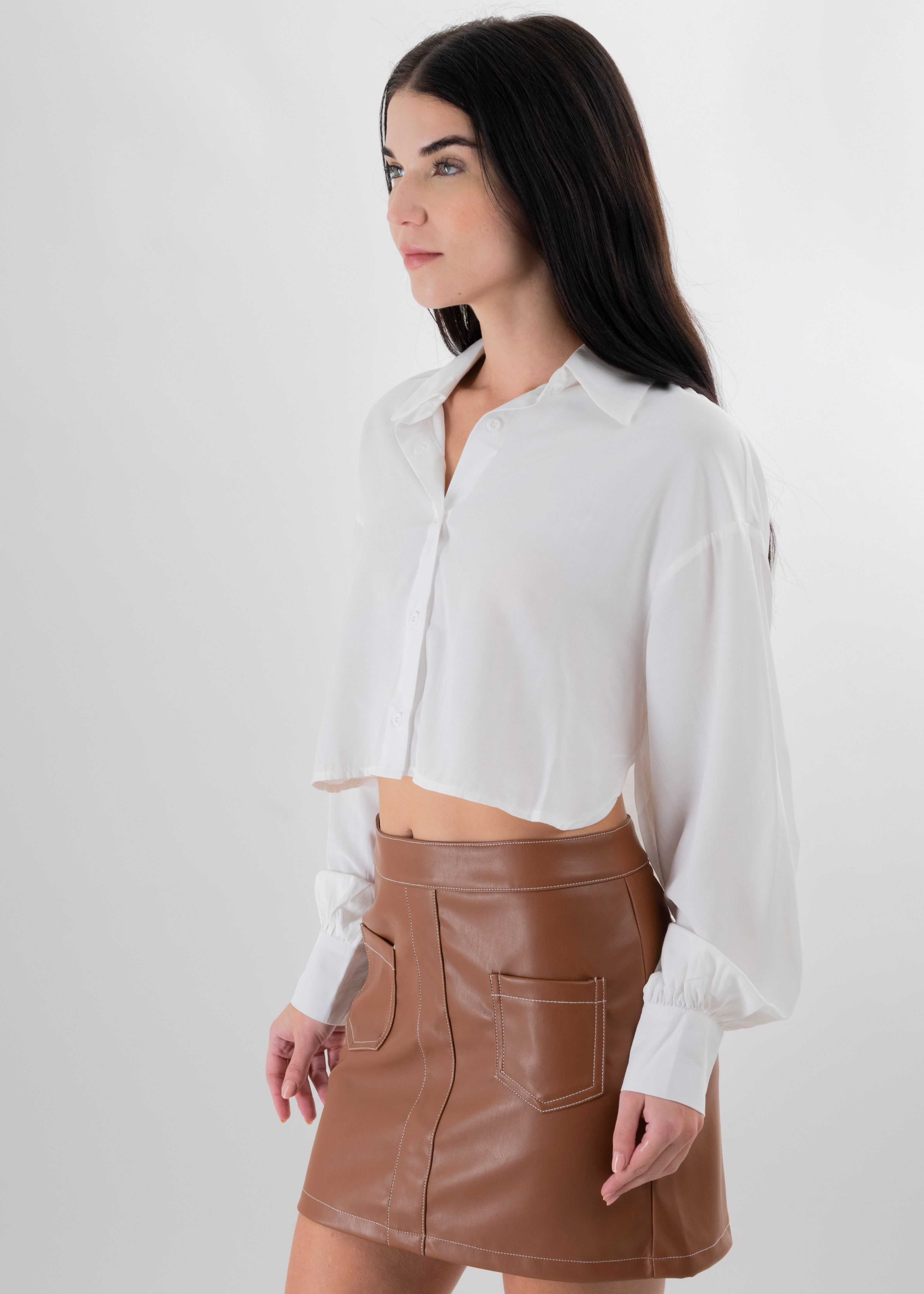Camisa crop lisa manga larga sold by Shasa product image thumbnail 3