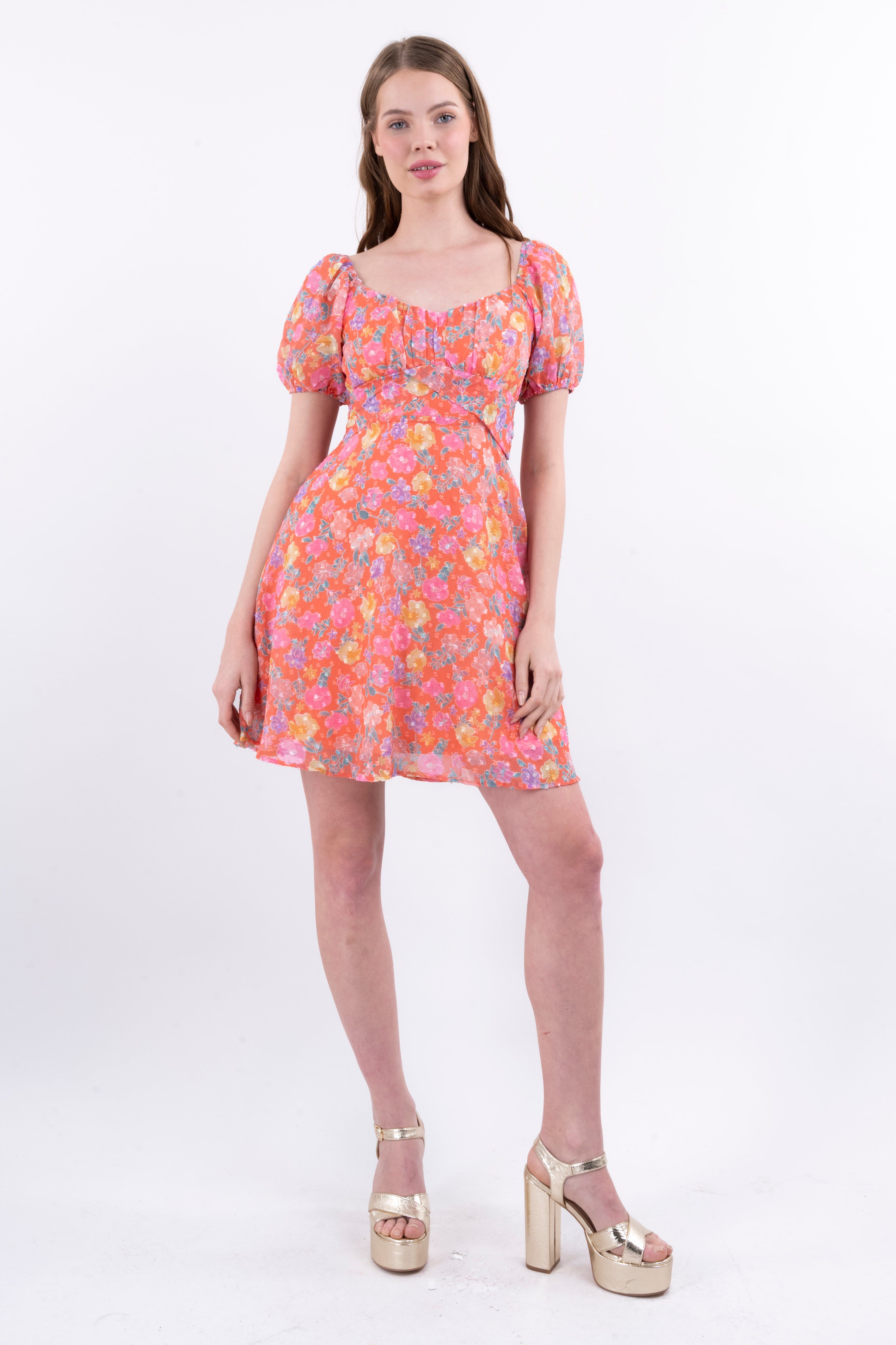 Vestido mini manga abullonada flores sold by Shasa product image thumbnail 2