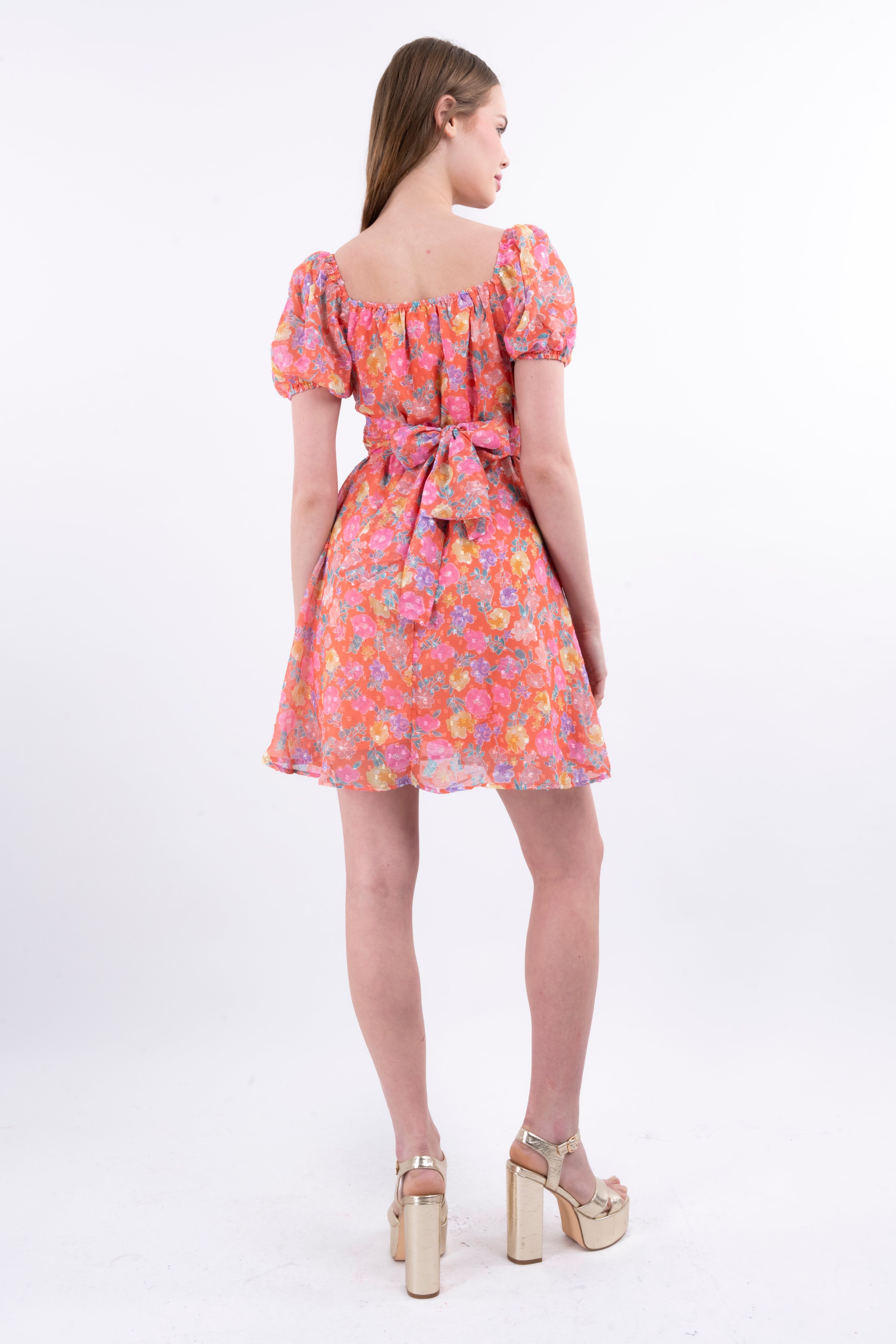 Vestido mini manga abullonada flores sold by Shasa product image thumbnail 4