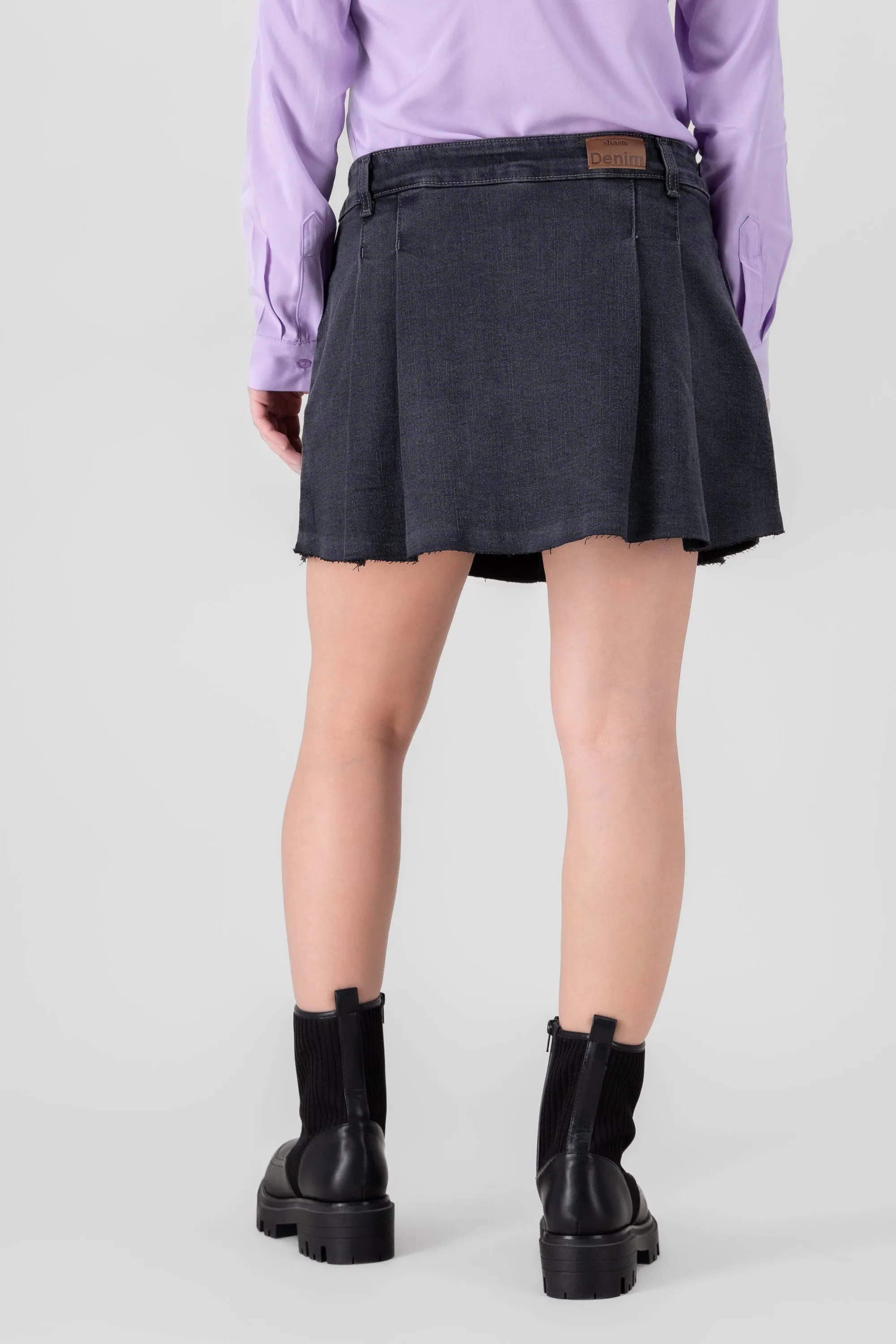 Falda mini denim tableada sold by Shasa product image thumbnail 4