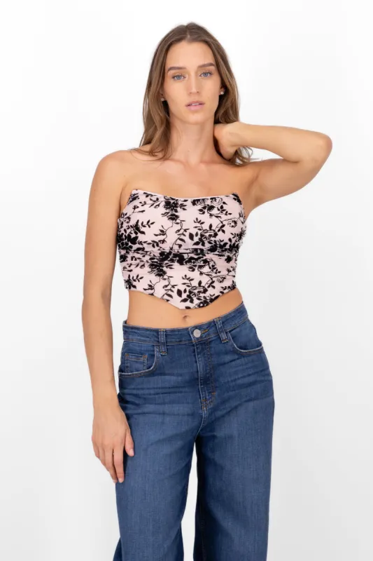 Corset de mesh flock con rosas sold by Shasa