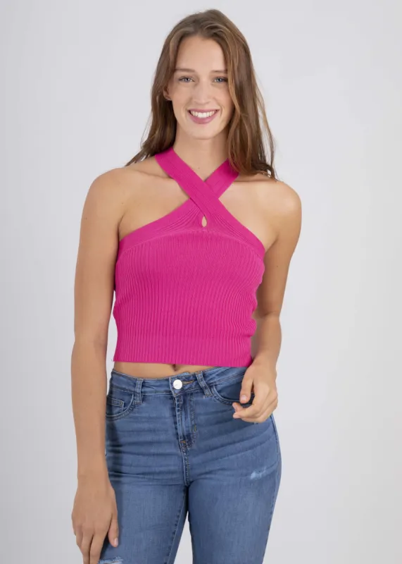 Top tejido cuello halter sold by Shasa