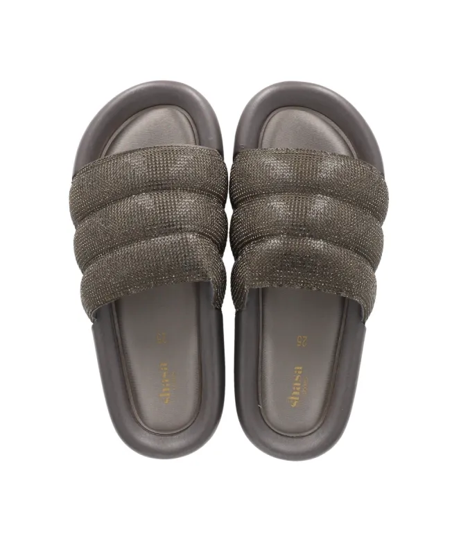 Sandalias capitonada brillos sold by Shasa