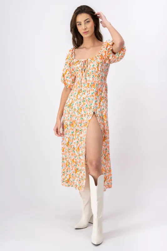 Vestido midi manga abullonada sold by Shasa