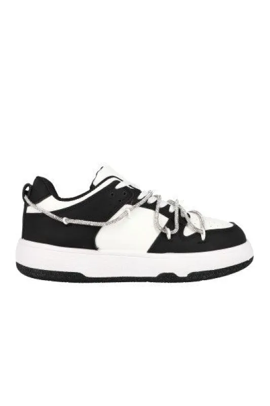 Tenis casual bicolor agujeta brillos sold by Shasa