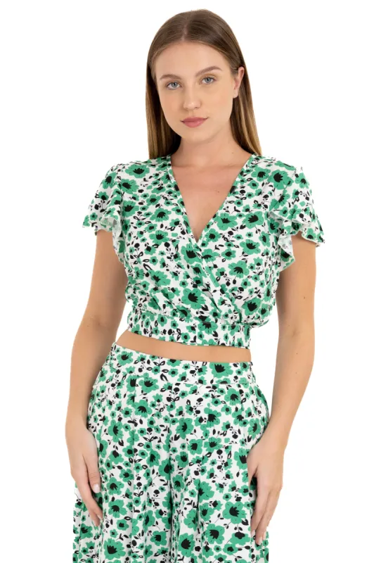 Top manga olanes escote cruzado sold by Shasa