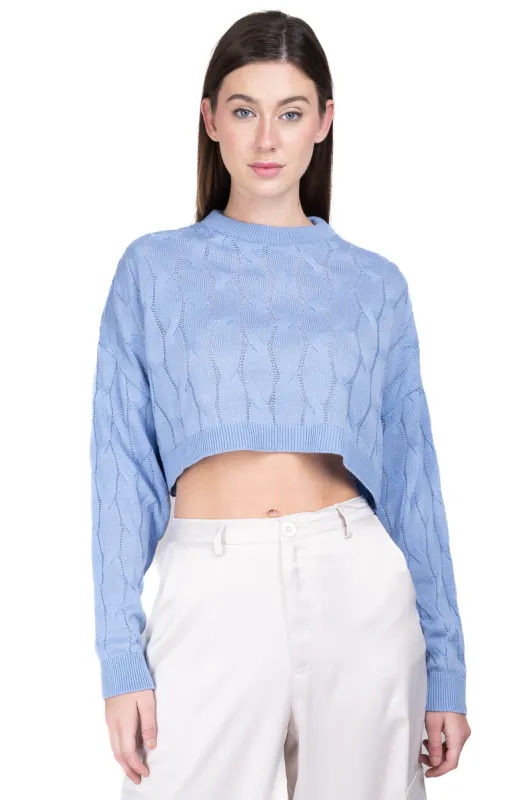 Suéter crop trenza manga larga sold by Shasa