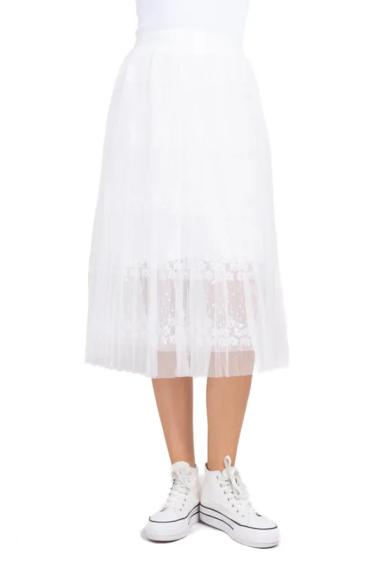 Falda midi plisado mesh sold by Shasa