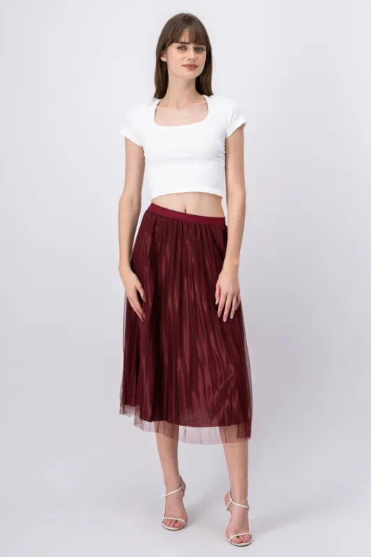 Falda Midi Plisada Mesh sold by Shasa