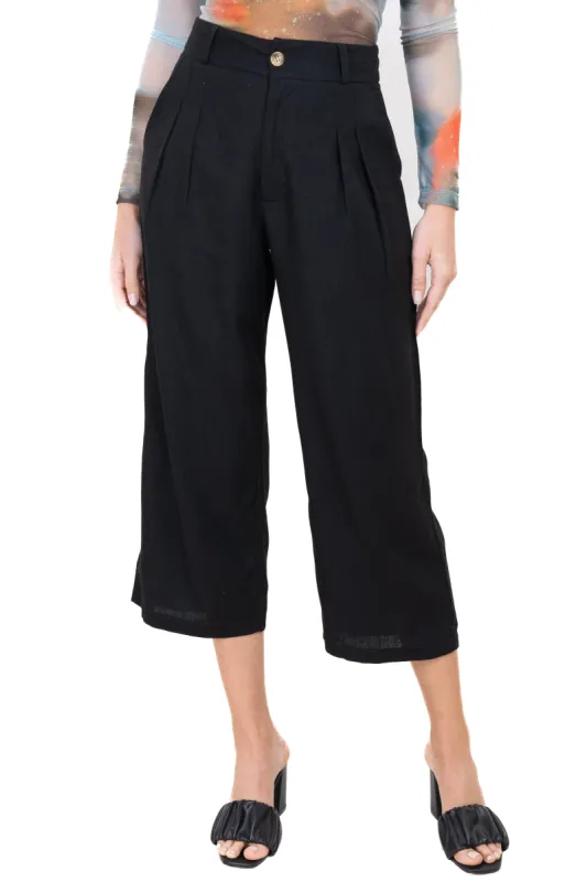 Pantalón wide leg crop pinzas sold by Shasa