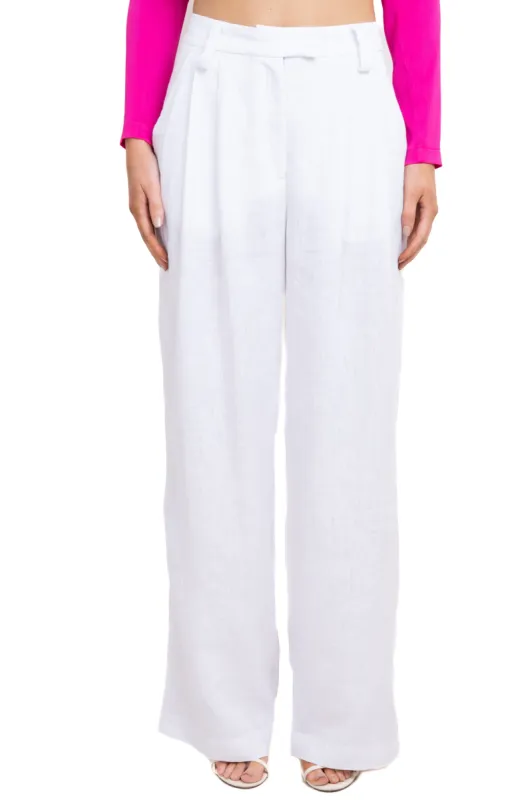 Pantalón recto monocolor lino sold by Shasa