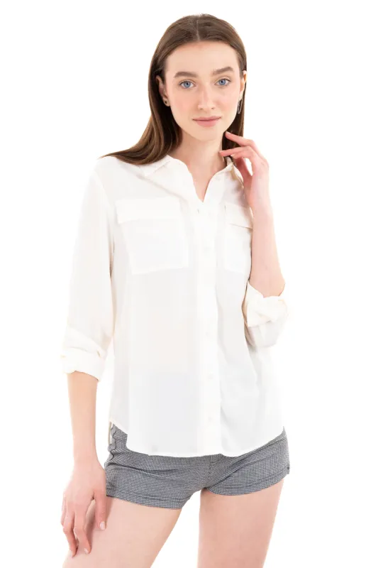 Camisa manga larga bolsos maxi sold by Shasa