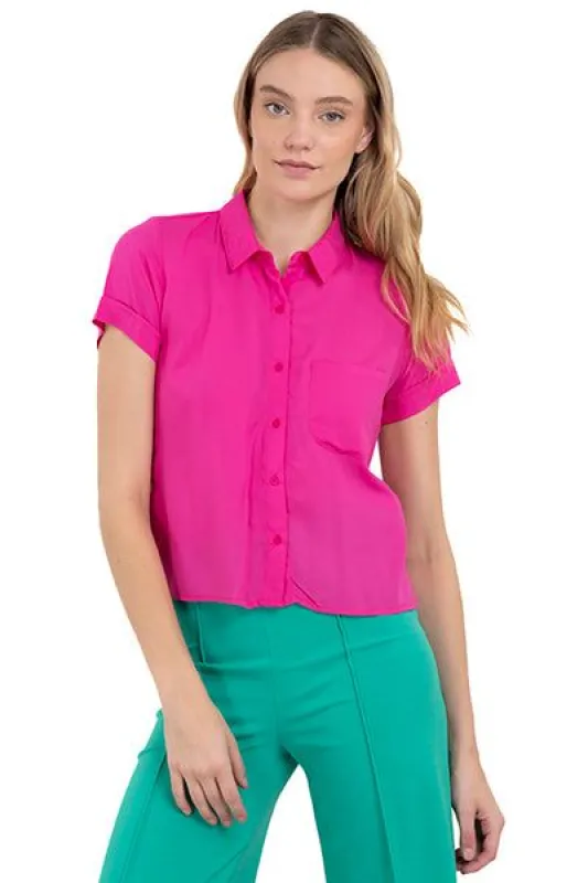 Camisa crop manga corta bolso sold by Shasa
