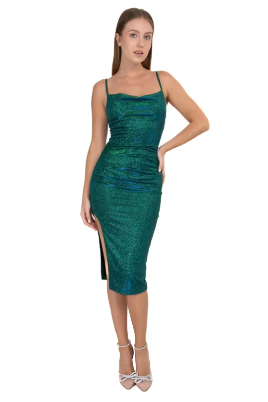 Vestido midi efecto tornasol sold by Shasa