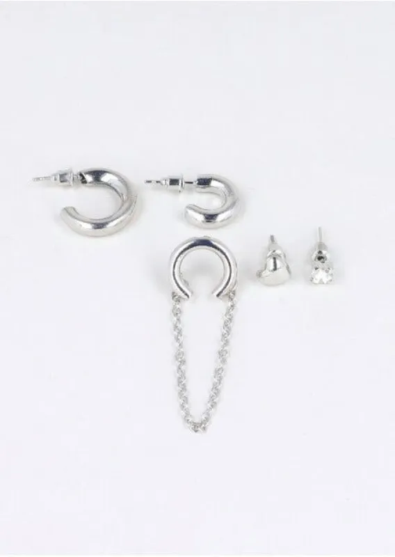 Set arracadas 5 earcuff cadena sold by Shasa