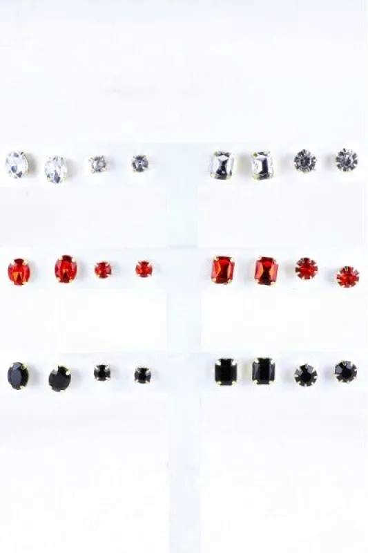 12 Pares Aretes Cristal Brillos sold by Shasa