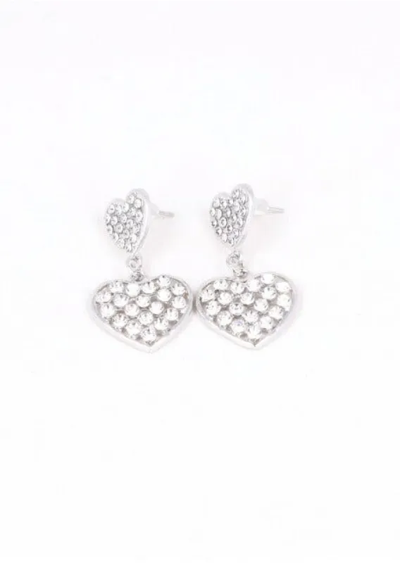 Aretes doble corazon brillos sold by Shasa
