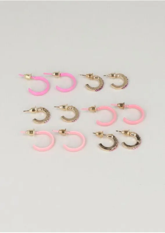 6 Pares Arracadas Color sold by Shasa