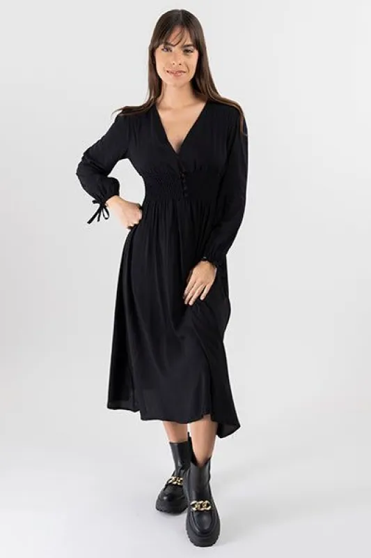 Vestido maxi botones delanteros sold by Shasa