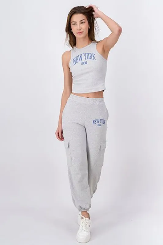 Jogger cargo estampado New York sold by Shasa