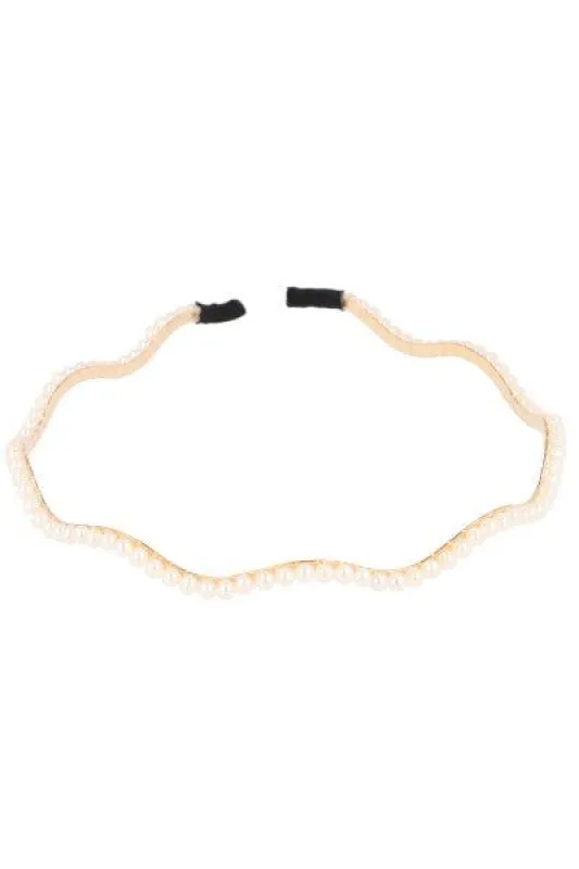 Diadema ondas perlas sold by Shasa