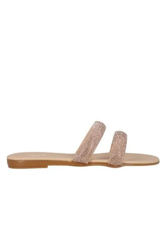 Sandalias tiras dobles brillos sold by Shasa