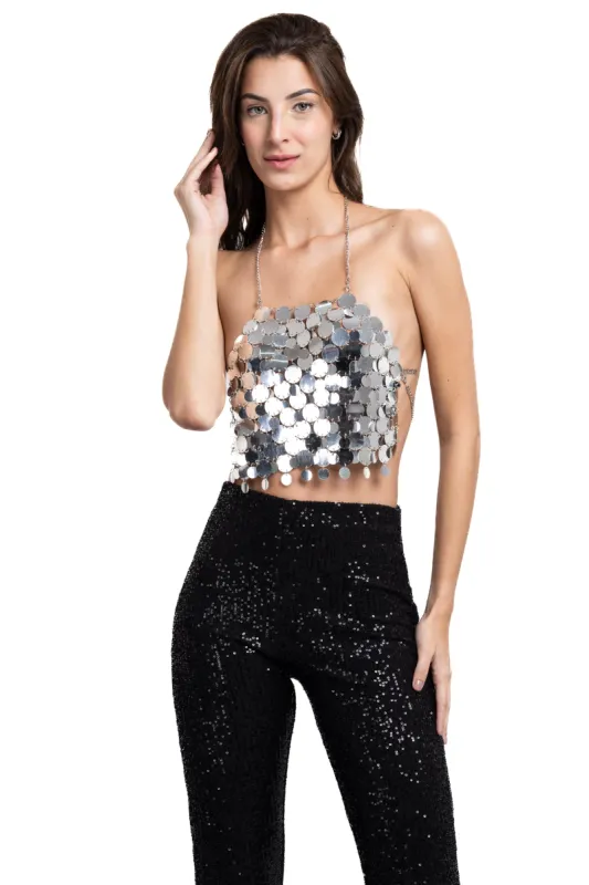 Top cadena lentejuela maxi sold by Shasa