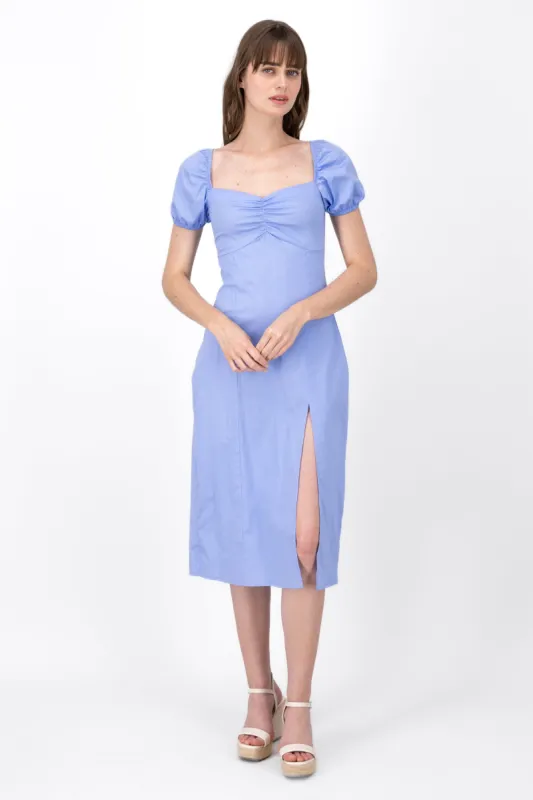 Vestido Midi Mangas Abullonadas sold by Shasa