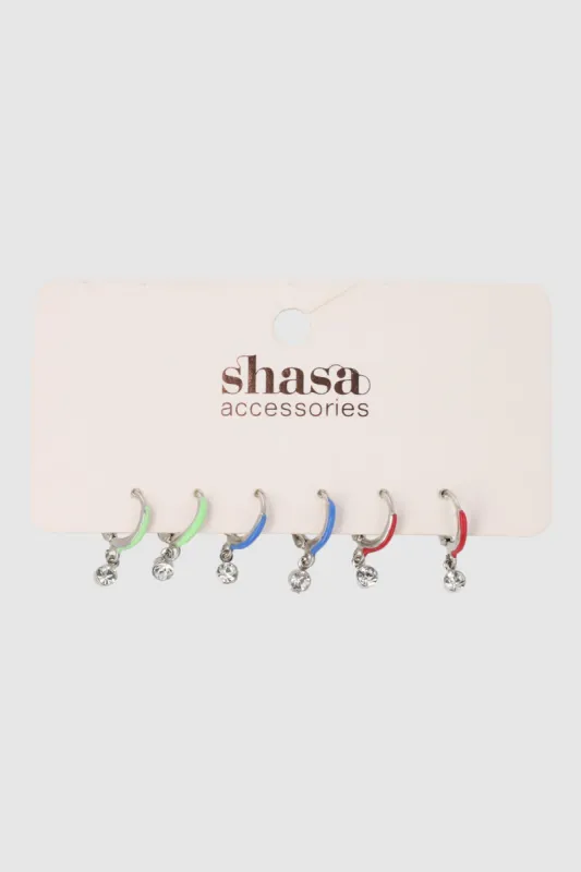 3 Pares Arracadas Color sold by Shasa