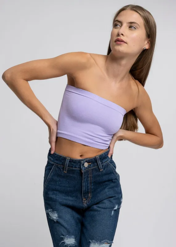 Top tubo seamless acanalado liso sold by Shasa