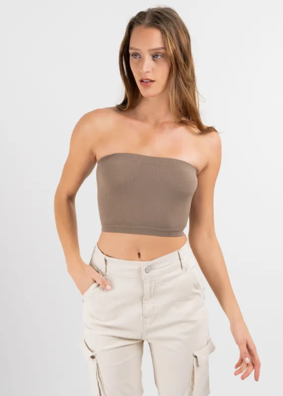 Top tubo seamless acanalado liso sold by Shasa